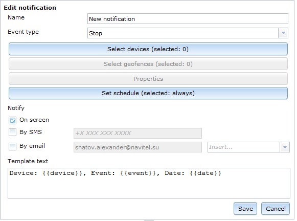 Create notification template